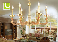 شفاف / طلایی کریستال E14 / E12 معاصر لوستر نورپردازی برای اتاق نشیمن
