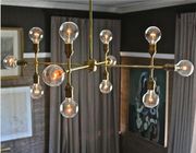 12 لامپ طراحی متقارن حلق آویز لوستر لامپ برای اتاق مکان