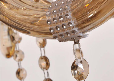 نصب شده هتل کریستال مدرن لوستر نورپردازی / صفحه اصلی شیشه ای آویز لوستر 6 نور