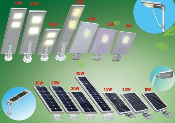 IP65 30W مجتمع سفید در فضای باز چراغ های خیابانی، خورشیدی صفحه نور چراغ خیابان