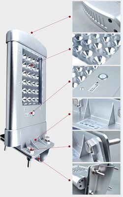 6M قد 12W چراغ سفید گرم های Bridgelux IP66 در فضای باز خورشیدی چراغ خیابان