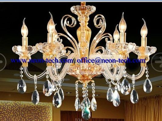 لوکس کریستال LED چراغ های آویز هتل سفارشی، چراغ LED لامپ های سفارشی